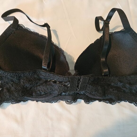 Adrienne Vittadini Studio Black Lace Underwire Push Up Bra 36B Nylon/Spandex - Picture 4 of 8